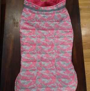 Pink Camo Puffer Dog Outfit